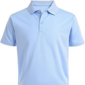 Nautica Young Men's Uniform Short Sleeve Performance Polo Light Blue Size 34/35